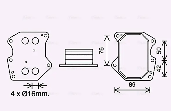 AVA CITROEN Оливний радіатор (без корпусу) JUMPER II 06-, FIAT, FORD, PEUGEOT AVA cooling systems PE3400