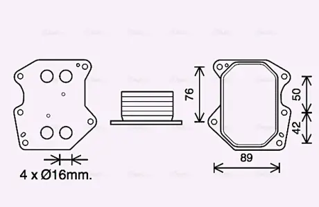 AVA CITROEN Оливний радіатор (без корпусу) JUMPER II 06-, FIAT, FORD, PEUGEOT AVA cooling systems PE3400 Пежо Боксер