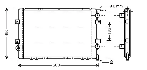 AVA RENAULT Радіатор системи охолодження двигуна MASTER PRO 2.8 05- AVA Cooling Systems RTA2264 (фото 1)