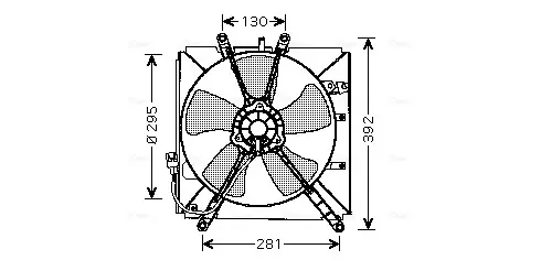 AVA TOYOTA Вентилятор радіатора (з дифузором) Corolla E10/11 1.4/2.0 92- AVA cooling systems TO7512