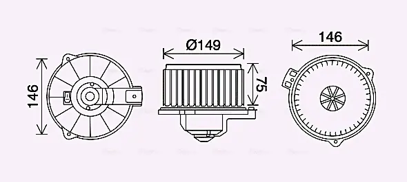 AVA TOYOTA Вентилятор салону AVENSIS 97-, CARINA 92- AVA Cooling Systems TO8735 (фото 1)