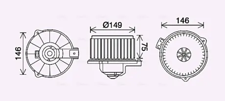AVA TOYOTA Вентилятор салону AVENSIS 97-, CARINA 92- AVA Cooling Systems TO8735
