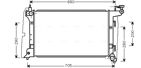 Радіатор охолодження двигуна AVA Cooling Systems TOA2290 (фото 1)