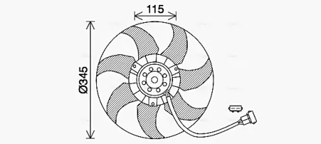 AVA VW Вентилятор радіатора 346mm T4 90- AVA cooling systems VN7541