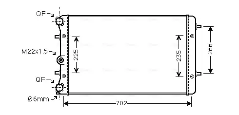 Радіатор охолодження двигуна AVA Cooling Systems VNA2174 (фото 1)