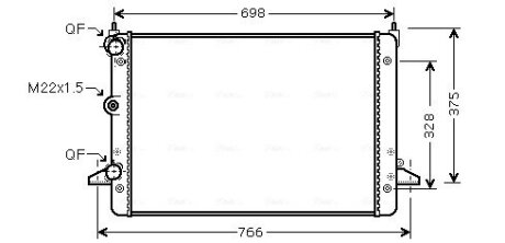 Радіатор охолодження двигуна ava cooling systems VNA2184 на Сеат Альхамбра