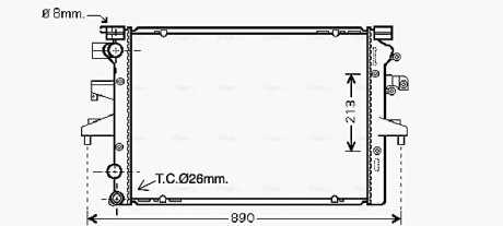 Радиатор охлаждения двигателя ava cooling systems VNA2231 на Фольксваген Транспортер т5