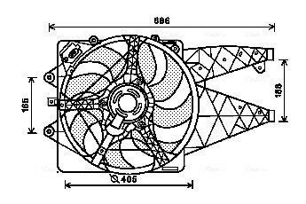 Вентилятор охолодження радіатора ava cooling systems AL7514 на Фиат Гранде пунто