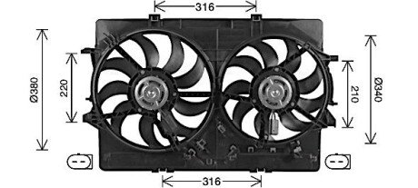 AVA AUDI Вентилятор радіатора (дифузор в зборі) A6 12-, A7 10-, Q3 11- ava cooling systems AI7522 на Ауди А6