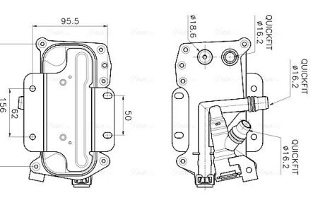 AVA BMW Оливний радіатор 5 (F10) 11-, 5 Touring (F11) 10- ava cooling systems BW3626