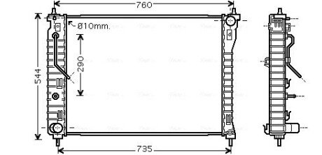 Радіатор охолодження двигуна ava cooling systems OL2434 на Chevrolet Captiva c140