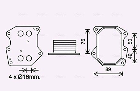 AVA CITROEN Оливний радіатор (без корпусу) JUMPER II 06-, FIAT, FORD, PEUGEOT ava cooling systems PE3400 на Ситроен Джампер