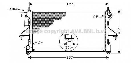 Радиатор охлаждения двигателя ava cooling systems PEA2304