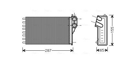 AVA CITROEN Радіатор опалення C2/3,Peugeot 1007 05- ava cooling systems CNA6232