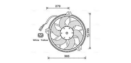 AVA CITROEN Вентилятор радіатора C8 2.0 02-, JUMPY 1.6 07-, JUMPY 2.0 07-, FIAT, LANCIA, PEUGEOT AVA cooling systems CN7536