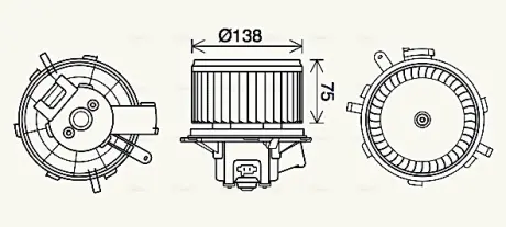 AVA CITROEN вентилятор салону Jumper, Fiat Ducato, Peugeot Boxer 06- AVA Cooling Systems PE8406