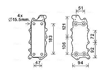 AVA DB Масляний радіатор C-class W203/204,E-class W211/212, W164/166, W221/222, Sprinter, Vito, Chrysler 300C ava cooling systems MS3685 на Мерседес Gl x164