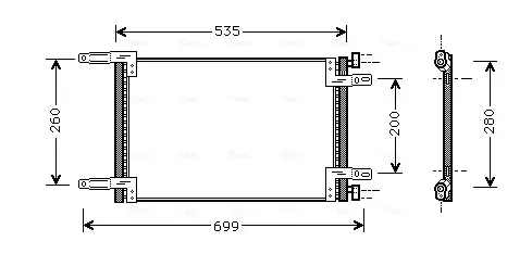 AVA FIAT Радіатор кондиціонера (конденсатор) 1.2/1.9D 01- AVA Cooling Systems FT5248 (фото 1)