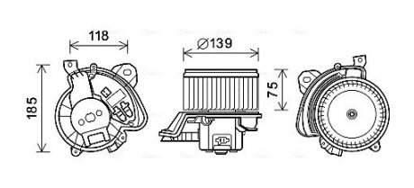 Моторчик (вентилятор) пічки ava cooling systems FT8433