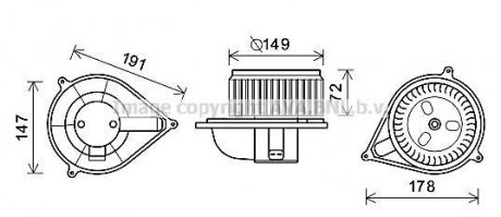 AVA FIAT Вентилятор салону Ducato 99- ava cooling systems FT8426 на Фиат Дукато 244