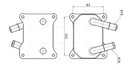 AVA FORD Оливний радіатор C-Max, Focus II, Galaxy, Mondeo IV 1.8TDCI 05- ava cooling systems FD3699