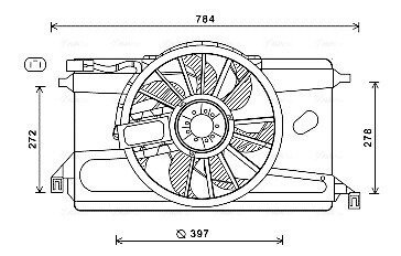 AVA FORD Вентилятор радіатора (дифузор в зборі) C-MAX, FOCUS II ava cooling systems FD7561 на Форд С-макс