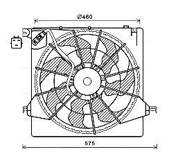 AVA HYUNDAI Вентилятор радіатора (дифузор в зборі) SANTA FE II 09- ava cooling systems HY7562 на Hyundai Санта фе 2