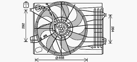 AVA HYUNDAI Вентилятор радіатора (дифузор в зборі) TUCSON 2.7 04-, KIA ava cooling systems HY7573