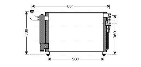 AVA KIA Радіатор кондиціонера (конденсатор) Rio II 1.5CRDi 05- ava cooling systems KA5082D