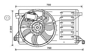 Вентилятор охолодження радіатора ava cooling systems MZ7554