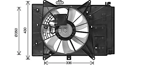AVA MAZDA Вентилятор радіатора 6 універсал 2.2 12-, CX-3 2.0 15-, 2 1.5 D 14- AVA cooling systems MZ7555