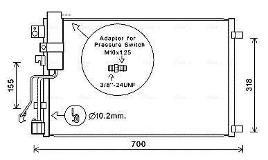 AVA NISSAN Конденсатор кондиціонера QASHQAI 1.5, 2.0 06-13 ava cooling systems DNA5283D