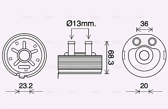 AVA NISSAN масляний радіатор Almera II, Navara, Primera, X-Trail 2.2dCi/2.5td 00- AVA cooling systems DN3443