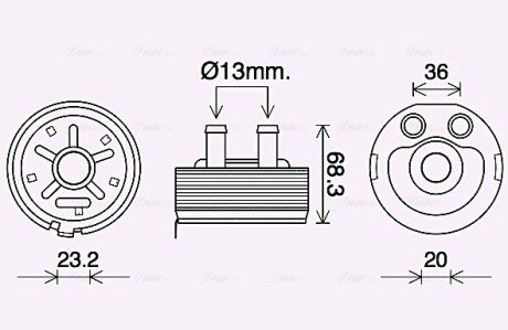 AVA NISSAN масляний радіатор Almera II, Navara, Primera, X-Trail 2.2dCi/2.5td 00- ava cooling systems DN3443 на Ниссан Primera