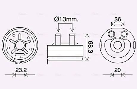 AVA NISSAN масляний радіатор Almera II, Navara, Primera, X-Trail 2.2dCi/2.5td 00- AVA cooling systems DN3443 Ниссан Навара