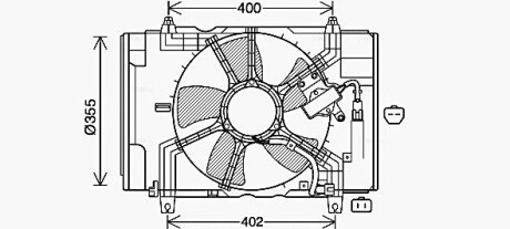 AVA NISSAN Радіатор вентилятора (дифузор в зборі) TIIDA 1.6, 1.8 04- ava cooling systems DN7538 на Ниссан Тиида