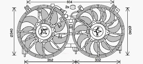 Вентилятор охлаждения радиатора ava cooling systems DN7537 на Ниссан Teana j32