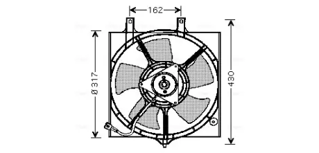 AVA NISSAN Вентилятор радіатора PRIMERA 1.6 96-, PRIMERA 2.0 16V 96- AVA cooling systems DN7510