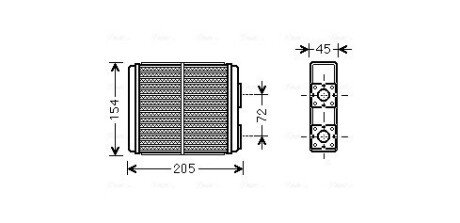 Радіатор пічки (опалювача) ava cooling systems OL6403 на Опель Фронтера а