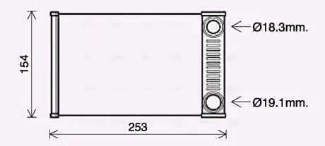 AVA OPEL Радіатор опалення MOKKA / MOKKA X 1.4, 1.6, 1.7, 1.8 12-, CHEVROLET AVA Cooling Systems OL6656