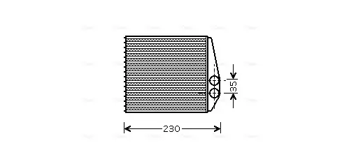 AVA OPEL радіатор опалення Signum, Vectra C, Fiat Croma 05-, Cadillac, Saab AVA Cooling Systems OLA6355 (фото 1)