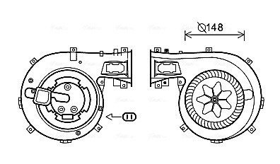 AVA OPEL вентилятор салону Signum, Vectra C 02-, Fiar Croma 05- ava cooling systems OL8630 на Фиат Крома 154