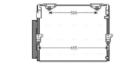 AVA TOYOTA Радіатор кондиціонера (конденсатор) з осушувачем LAND CRUISER 200 4.5, 4.6, 4.7 07- ava cooling systems TO5560D