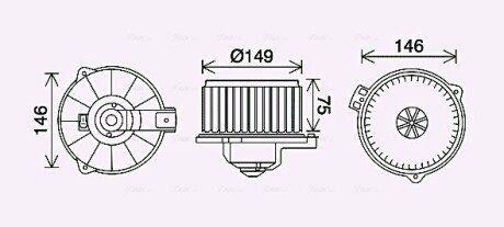 AVA TOYOTA Вентилятор салону AVENSIS 97-, CARINA 92- ava cooling systems TO8735 на Тойота Королла е110