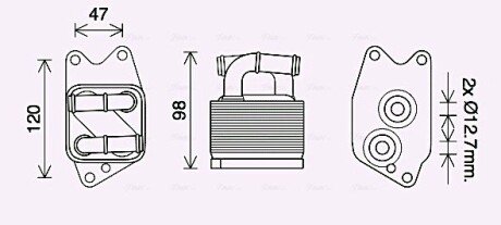 AVA VW Масляний радіатор Polo, Skoda Fabia II, Rapid, Roomster ava cooling systems VN3405 на Шкода Фабия 2