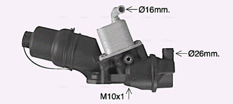 AVA VW Оливний радіатор (з корпусом) Audi A1/3/4/6, Golf V, Passat, Touran, Skoda Octavia II ava cooling systems VN3329H