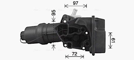 AVA VW Оливний радіатор (з корпусом) Audi A1/3/4/6, Golf V, Passat, Touran, Skoda Octavia II ava cooling systems VN3329H