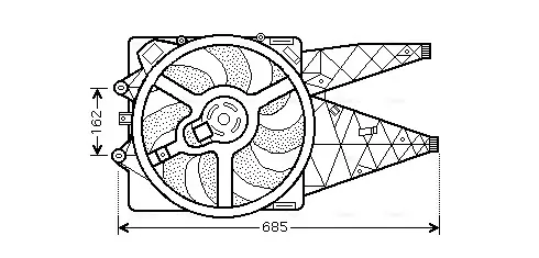 AVA VW Вентилятор радіатора Amarok, Caddy III, Golf V,VI, Passat, Touran, Skoda Octavia II, SuperB II 1.6/.2.0TDI, Audi A3 AVA Cooling Systems FT7530 (фото 1)