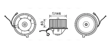 AVA VW Вентилятор салону Golf III,Vento AVA Cooling Systems VN8349