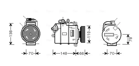 Комплект сцепления в сборе AVA cooling systems AIAK226